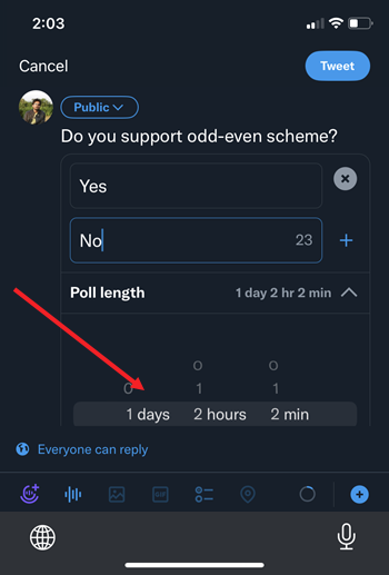 Poll duration