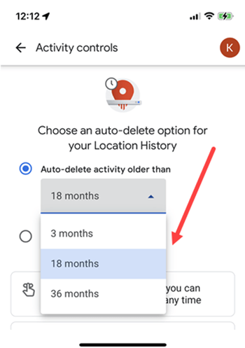 Activity Controls screen Activity Controls screen