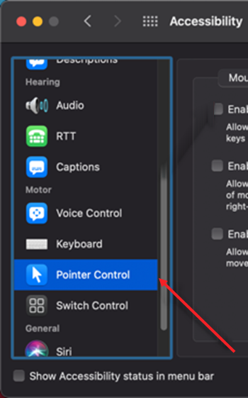Pointer Control Pointer Control