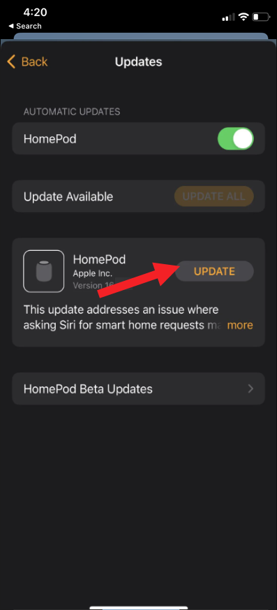 Update HomePod Manually Update HomePod Manually