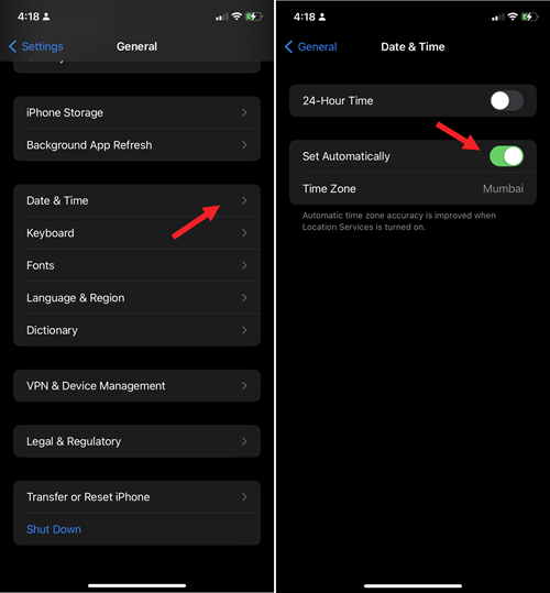 Set Date Automatically Set Date Automatically